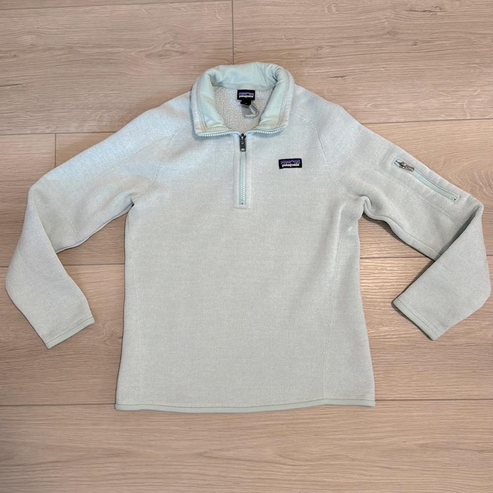Patagonia Kids Teal Half Zip Up Sweater Size Medium